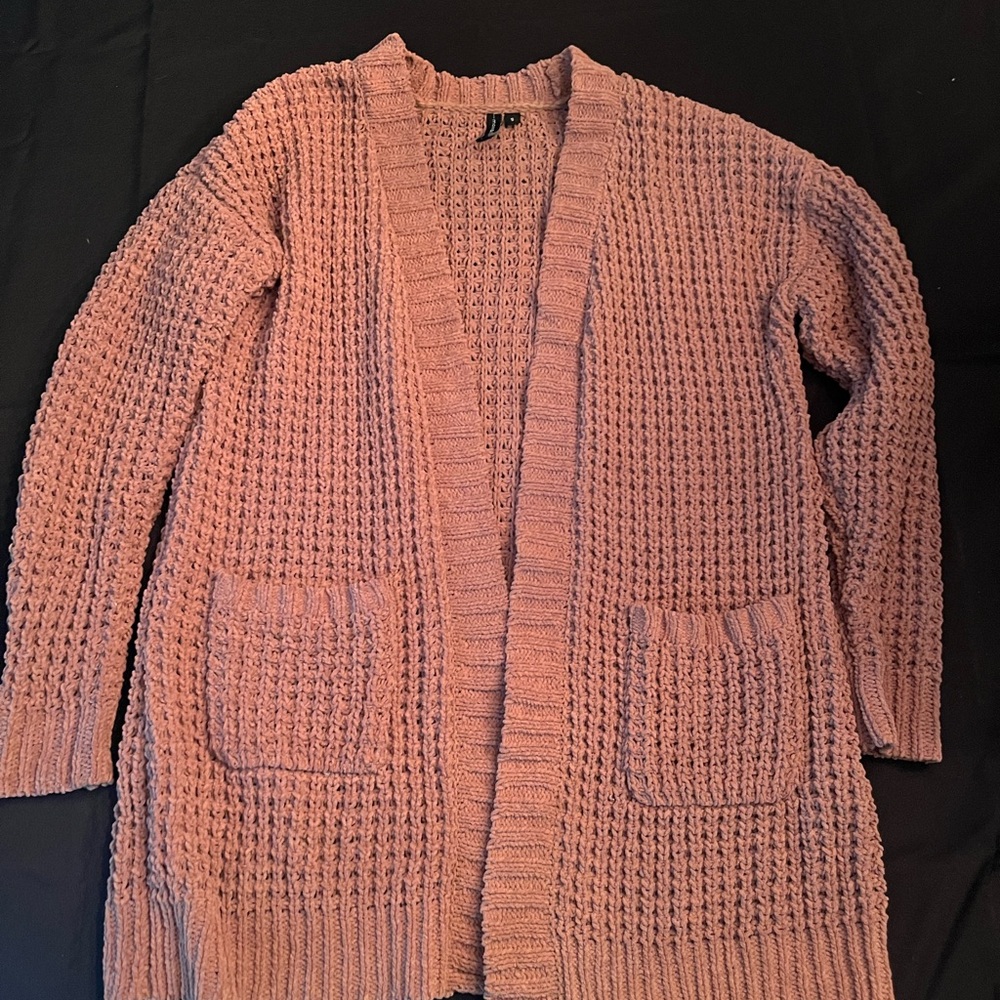 Cozy Brown Knit Cardigan Sweater